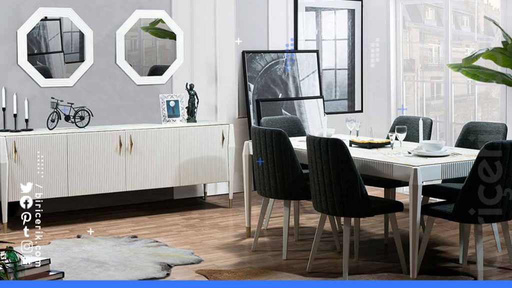 Siyah Beyaz Yemek Odasi Dekorasyonu5