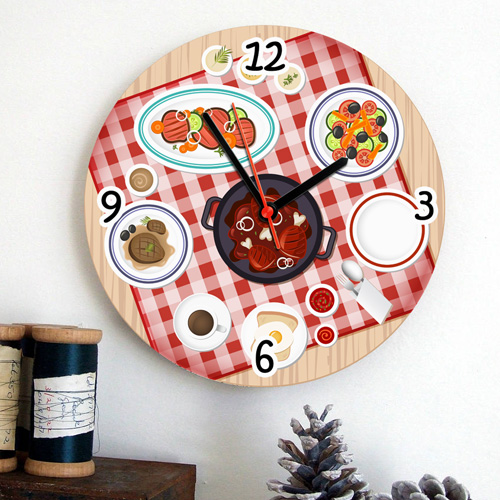 Piknik Sofrasi Mutfak Duvar Saati Dekoratif Urunler 2804 13 B
